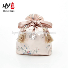 Fashion style jewelry drawstring satin bag for wholesales